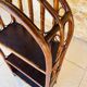 Vintage two-tier bamboo and rattan shelf with storage, Circa 1960