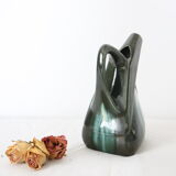 Cruche en céramique, forme cubique, vintage