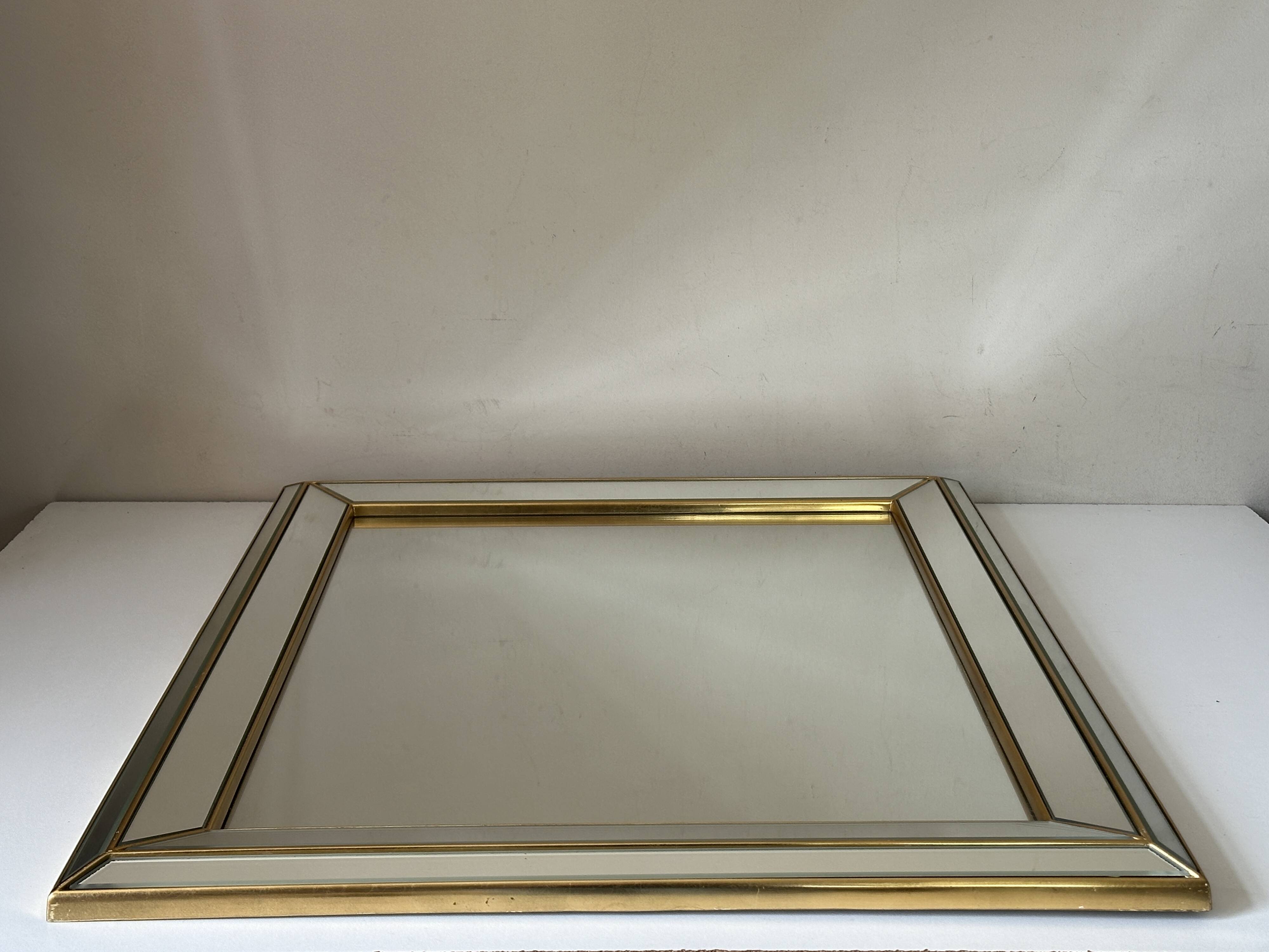 Mirror with glazing beads, Deknudt design, Belgium, 1970s