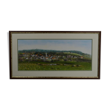 Eliane lienard (xxth century) pastel "landscape of rantechaux in the doubs" signed lower right
