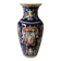 Twisted design vase. Signed Gien France/Renaissance blue background 26 x 13cm