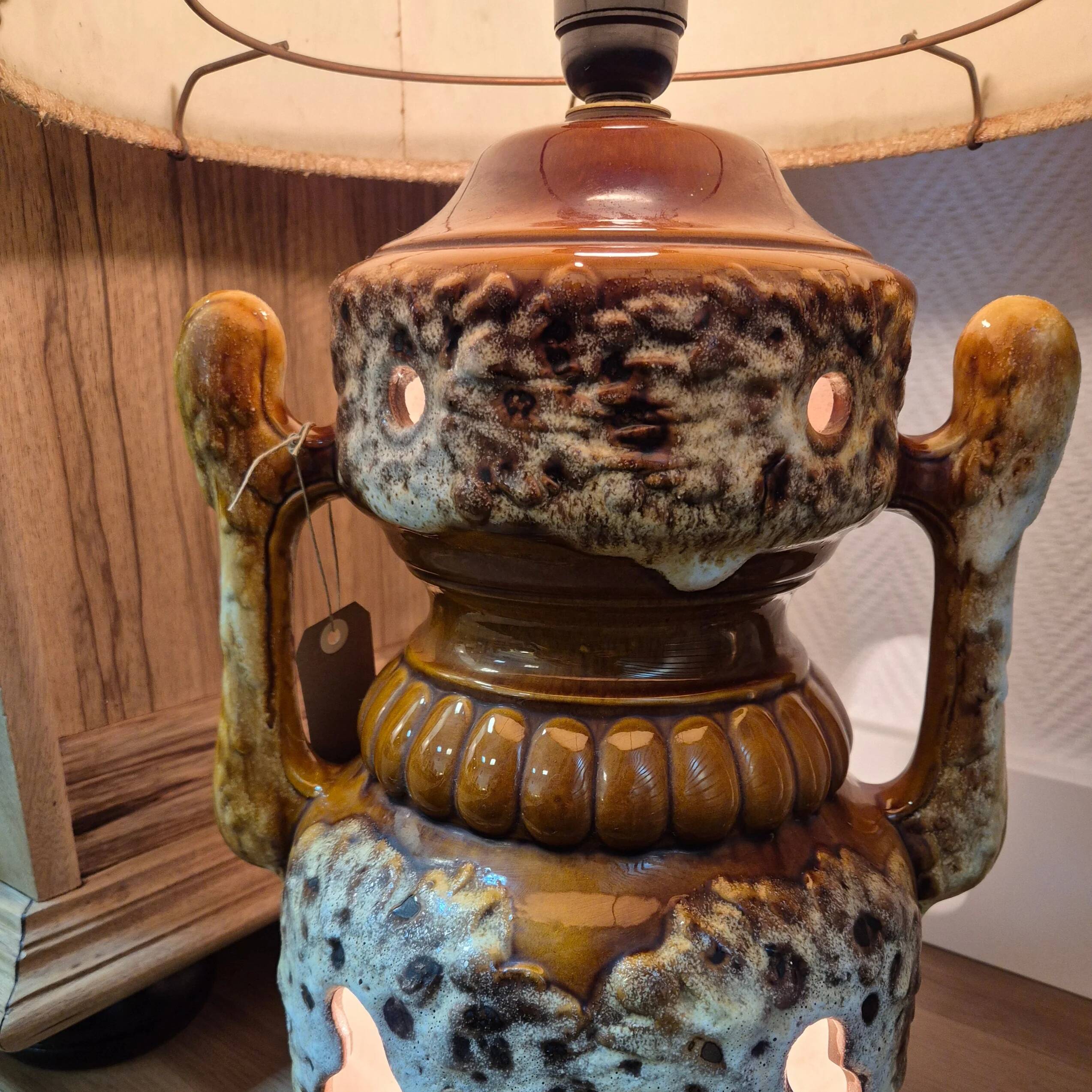 Vintage 1970s ceramic sun lamp