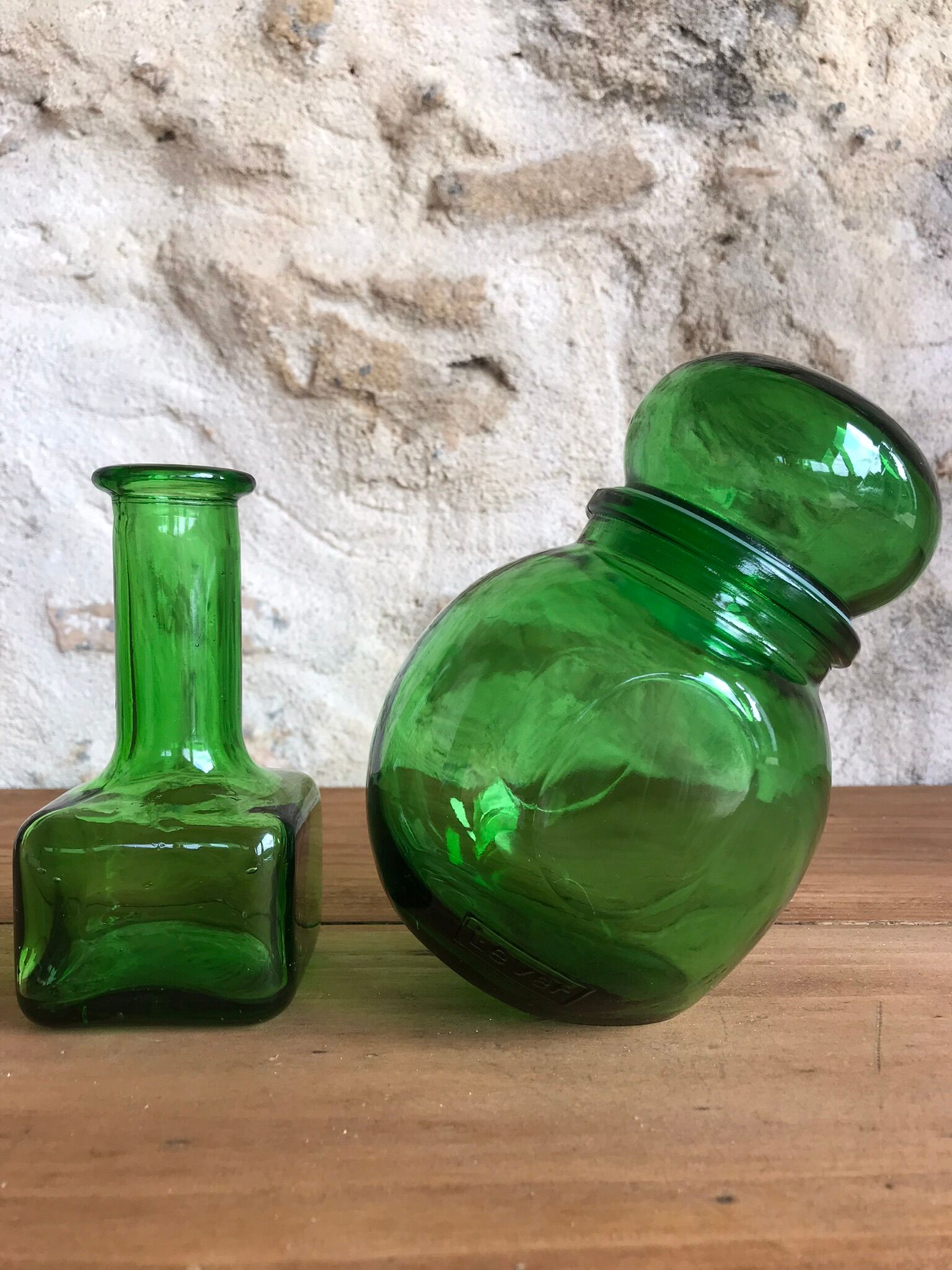 Green Jar Lever and bottle