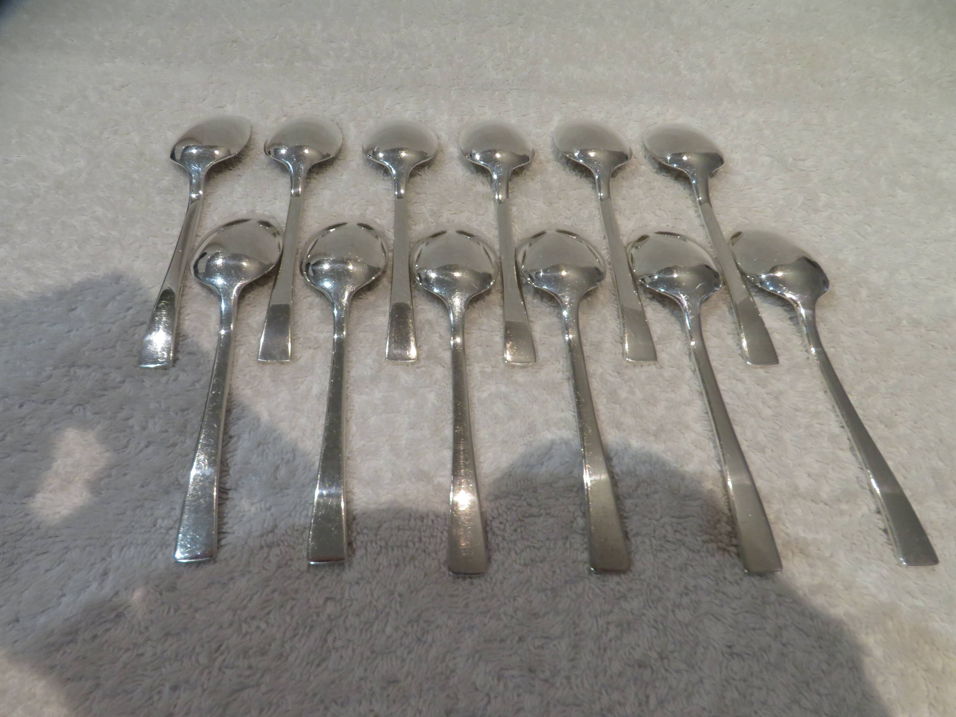 12 silver-plated coffee spoons by Christofle Concorde, 13.6 cm