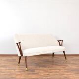 Mid-Century Norwegian Teak & Boucle Sofa, 1960s.