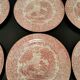 Set of 6 plates flat old décor English