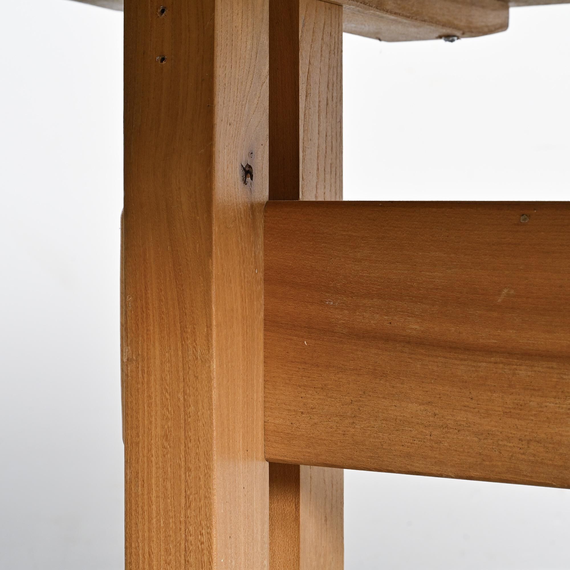 Table Les Arcs in solid elm, circa 1970