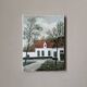 Naïve acrylic painting on canvas landscape countryside decoration