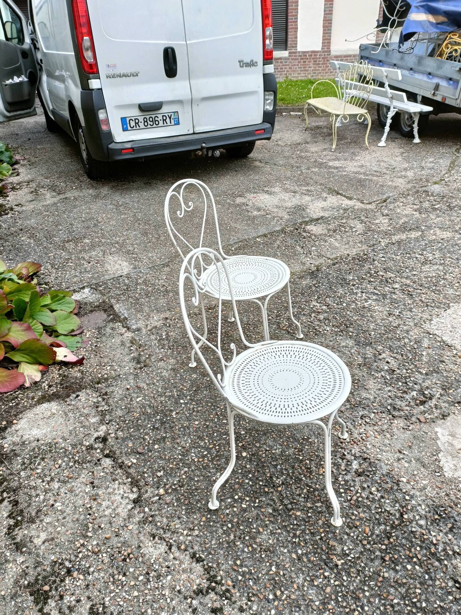 Garden furniture wrought iron old vintage xxeme