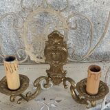 Wall lamp in gilded bronze baroque louis XV style vintage shell pattern
