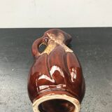 Former brown ceramic pitcher 70s vintage