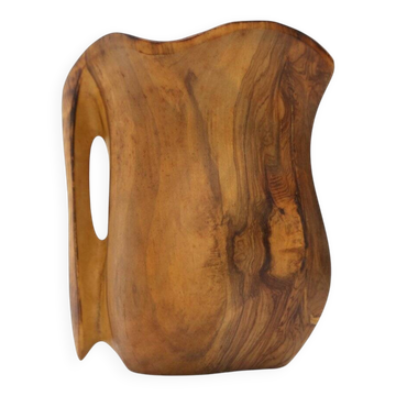 Pichet en bois sculpté dans le style d'Alexandre Noll, 1960s