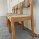 Suite of 4 chairs self beech brass and wool 1960
