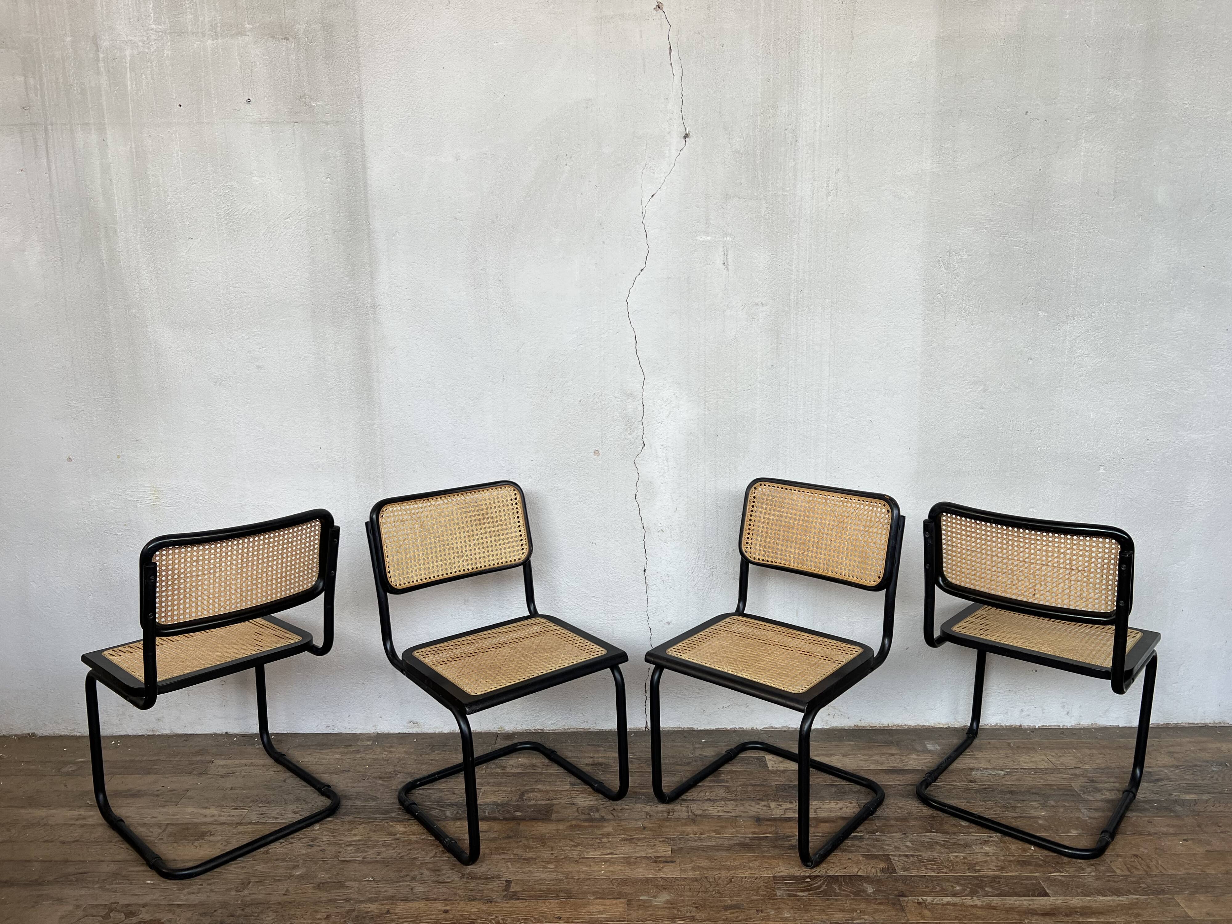 Series of 4 chairs b32 Marcel Breuer 1970