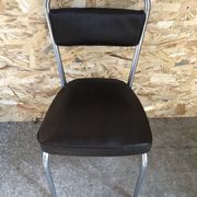 Old chair metal chrome & skaï brown 70s vintage