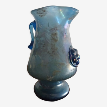 Vase à anse et à bec Scavo Seguso Vetri d'Arte verre irisé Murano 1950