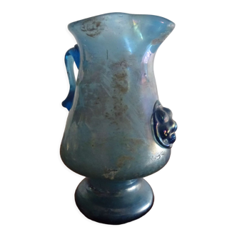 Vase à anse et à bec Scavo Seguso Vetri d'Arte verre irisé Murano 1950