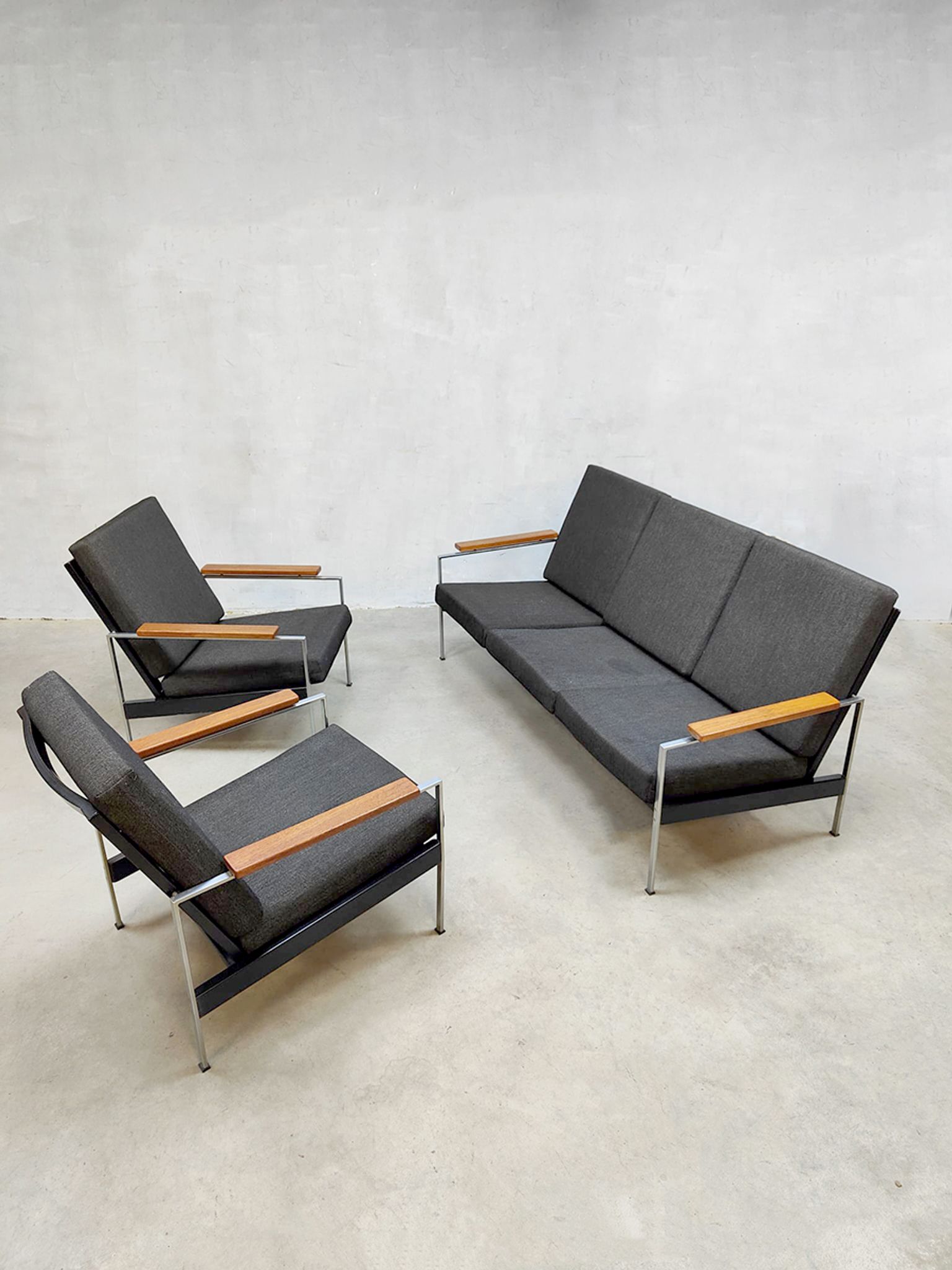 Vintage Dutch design lounge set sofa chairs bank fauteuils Rob Parry