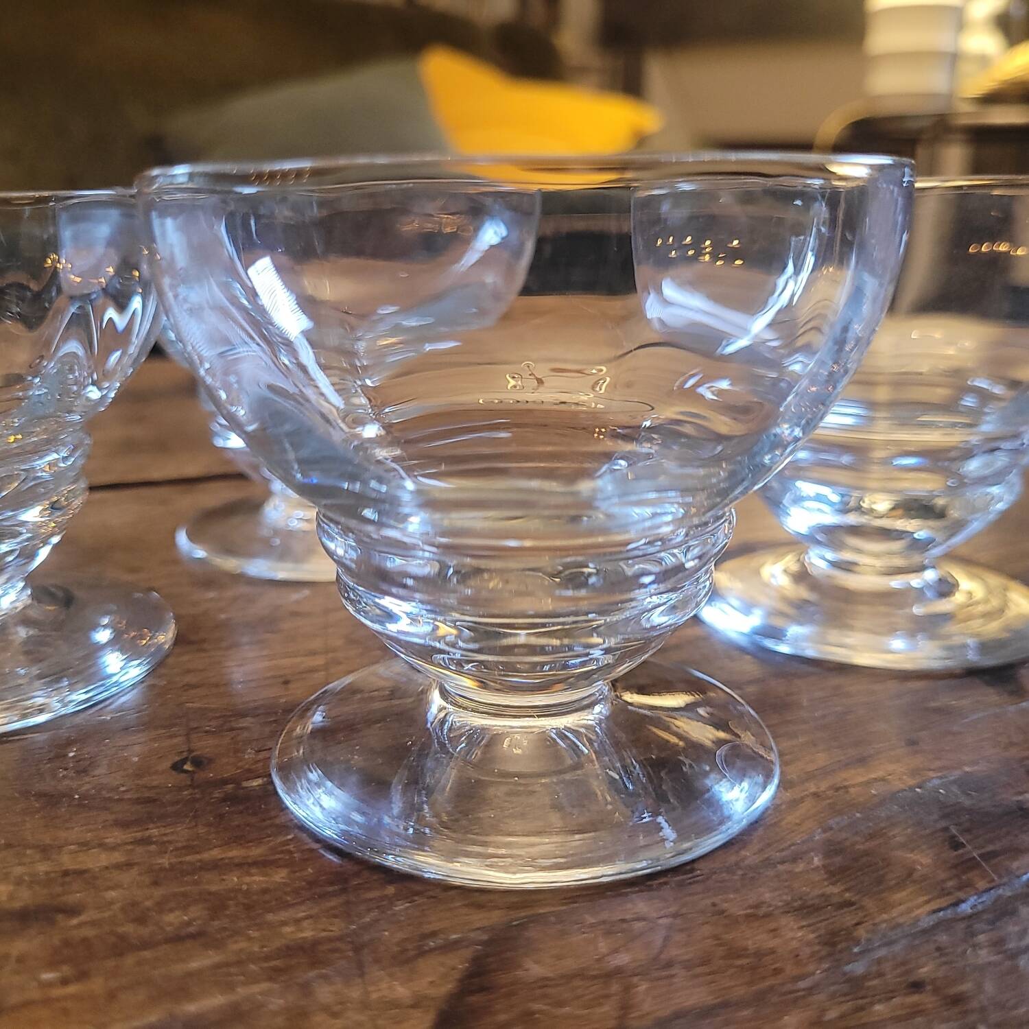 4 pressed glass cups – France – 1950s–1960s