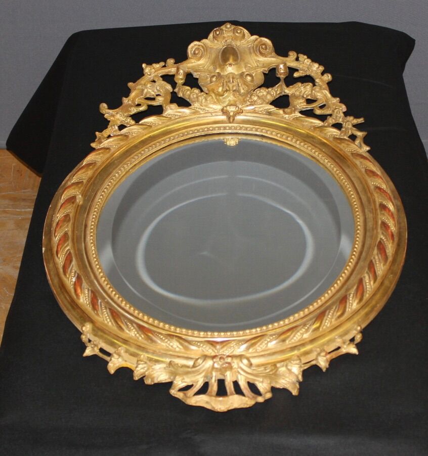 Miroir ovale Napoléon III 56x92cm