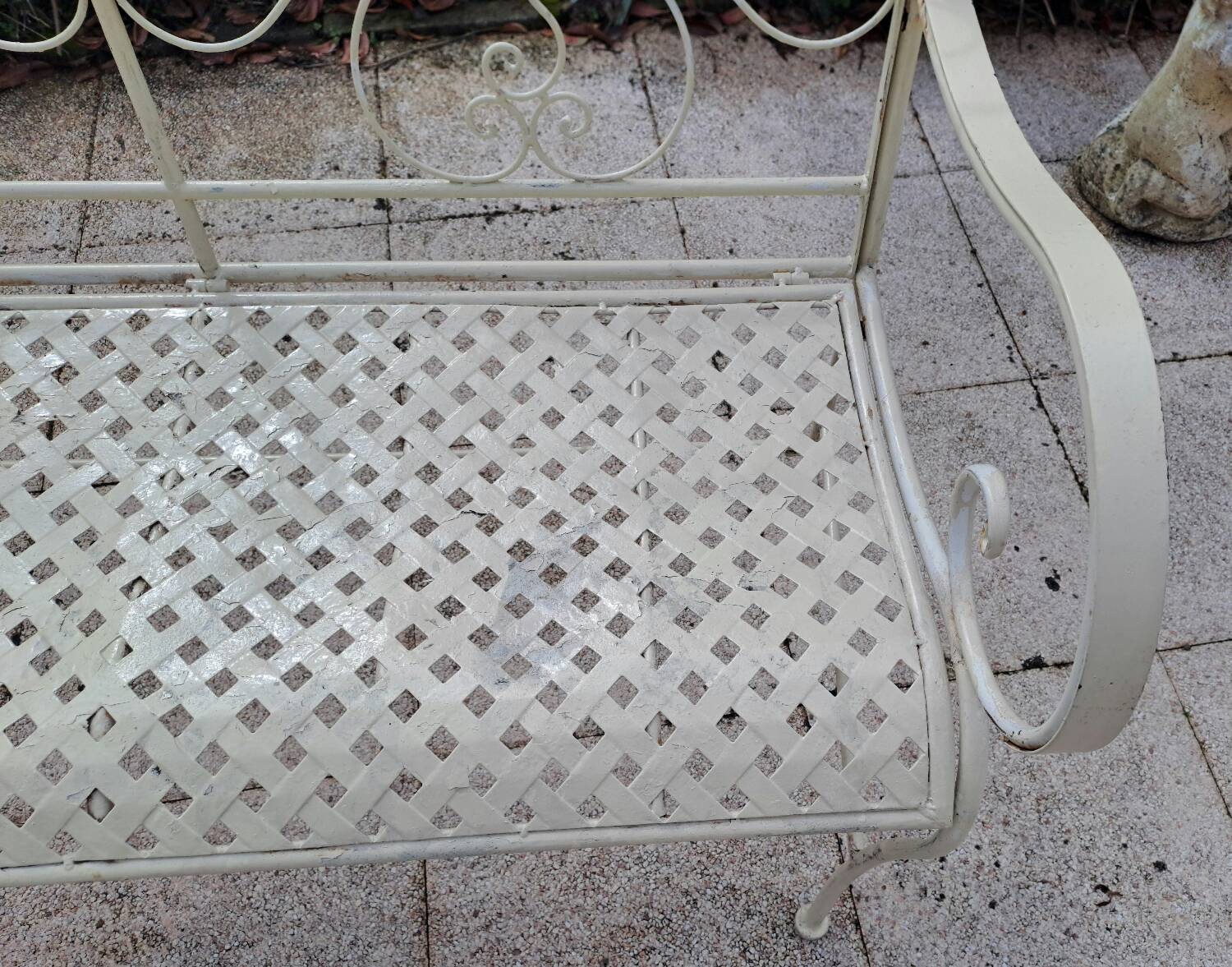 Wrought iron garden bench