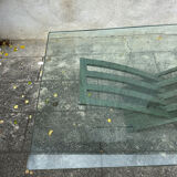 Vintage design coffee table in glass and bronze Vvv Valenti