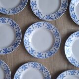 Set of 9 Dux Boch blue dessert plates, 1960