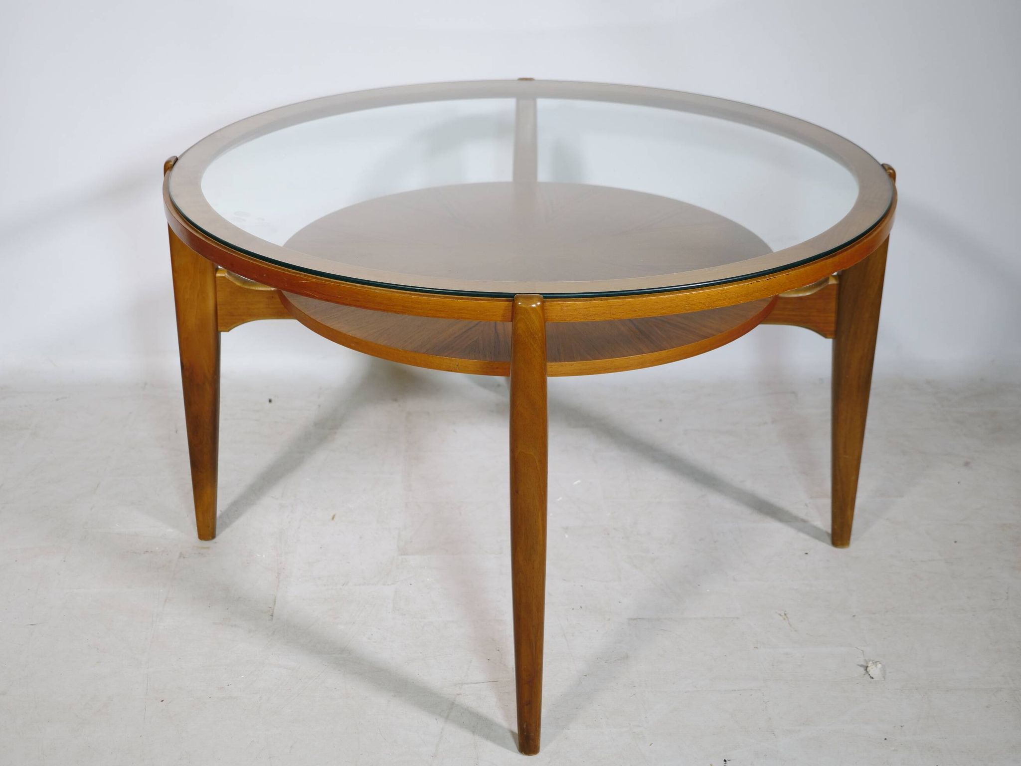 Mid-Century Coffee Table Walnut and Glass by Wilhelm Renz, 1960s