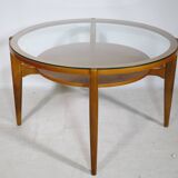 Mid-Century Coffee Table Walnut and Glass by Wilhelm Renz, 1960s