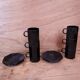 Set of 6 medium black coffee cups and saucers ARCOROC "Octime"