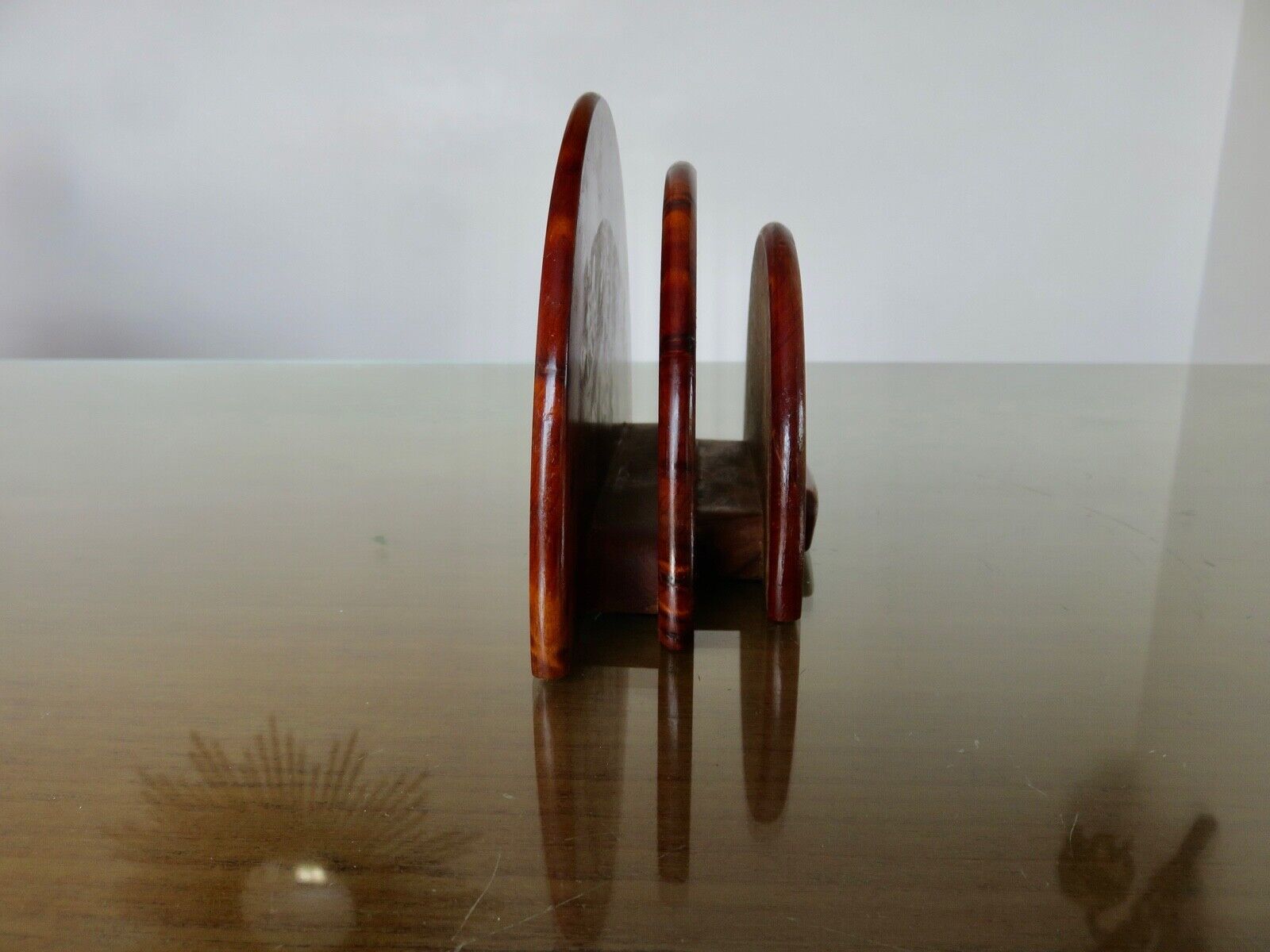 Art deco letter holder in elm burl 1930