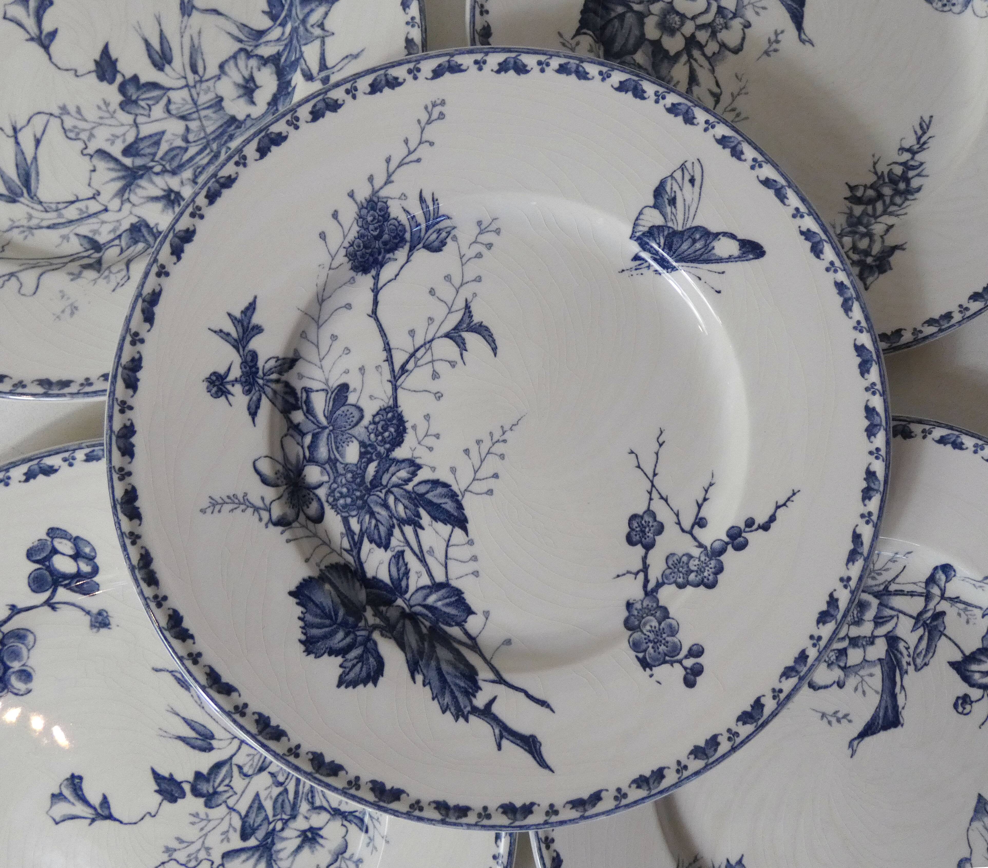 Terre de fer 6 Sarreguemines butterfly dessert plates