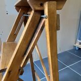 Ancien escabeau pliable peintre d’atelier à 4 marches en bois années 40