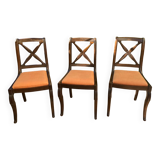 Set of 3 antique wooden chairs