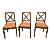 Ensemble de 3 chaises anciennes en bois