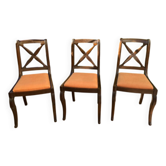 Ensemble de 3 chaises anciennes en bois