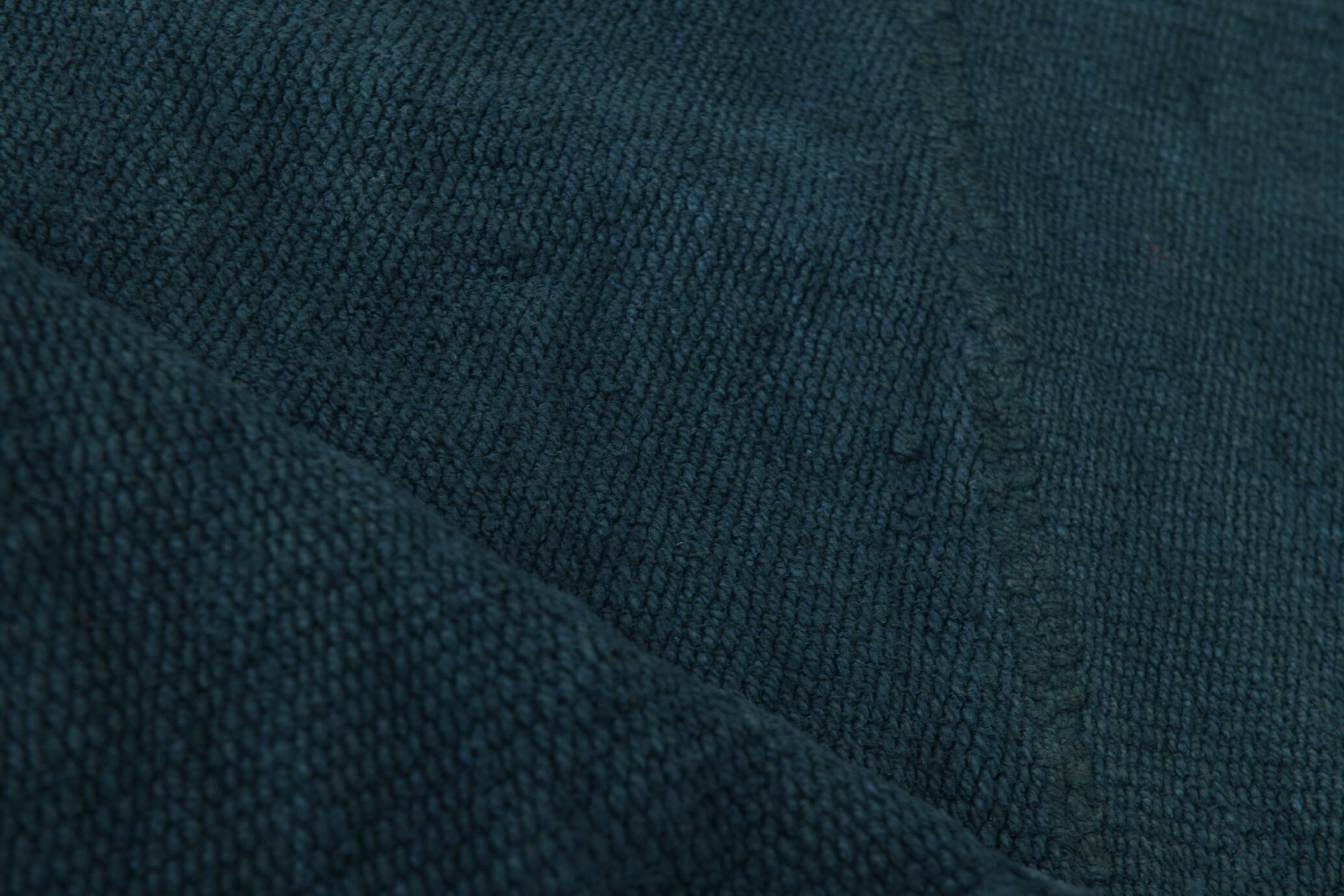 4x8 Deep Blue Decorative Turkish Kilim Rug, 128x235 Cm