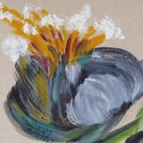 Tableau peinture gouache signé