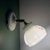 Vintage white opaline wall lamp with shade