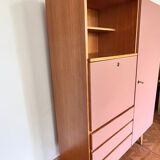 Wardrobe & chest of drawers old pink and wood