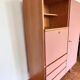 Armoire penderie & commode vieux rose et bois