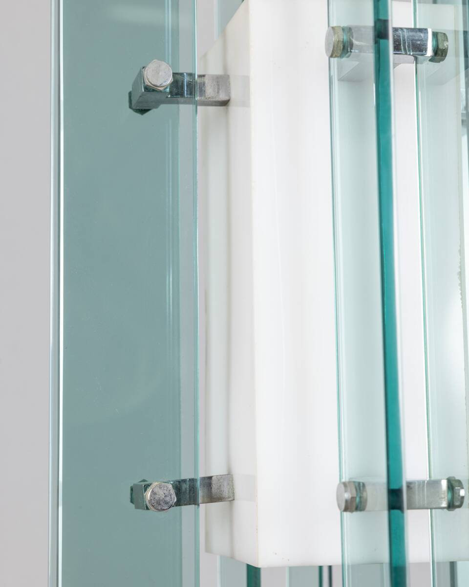 Vintage 60s chandelier in glass and plastic italian design