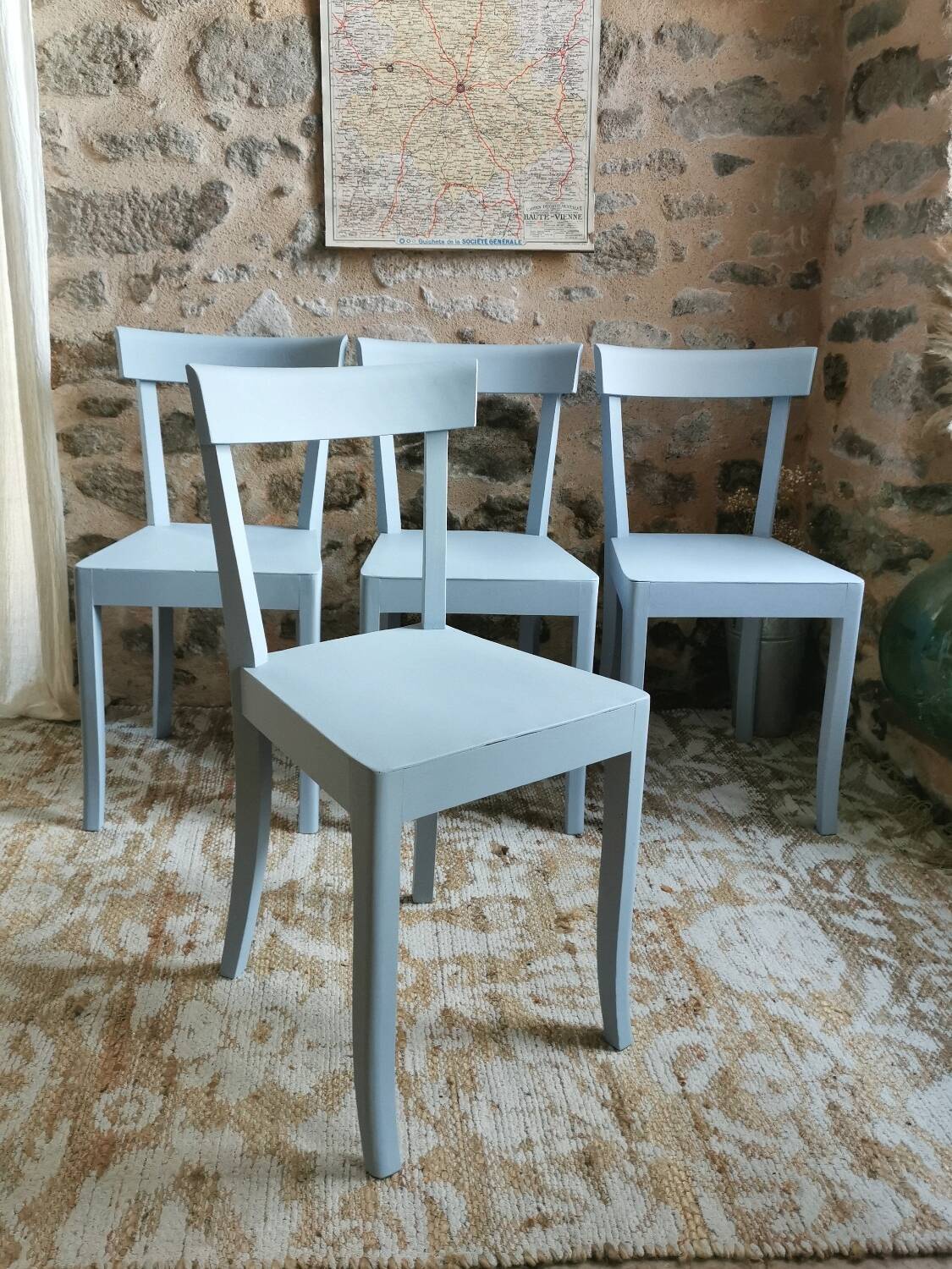 4 Blue Luterma Bistro Chairs