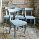 4 Chaises Bistrot Luterma bleu