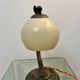 Antique Art Deco lamp with opaline glass and brass fittings, 1930s