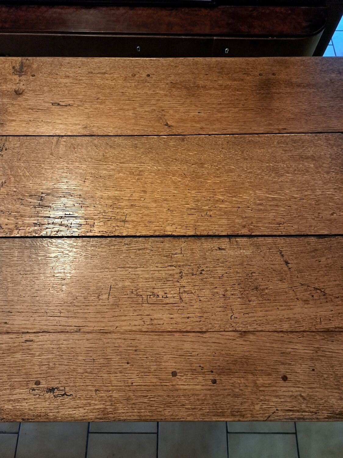 19th century farm table in solid oak