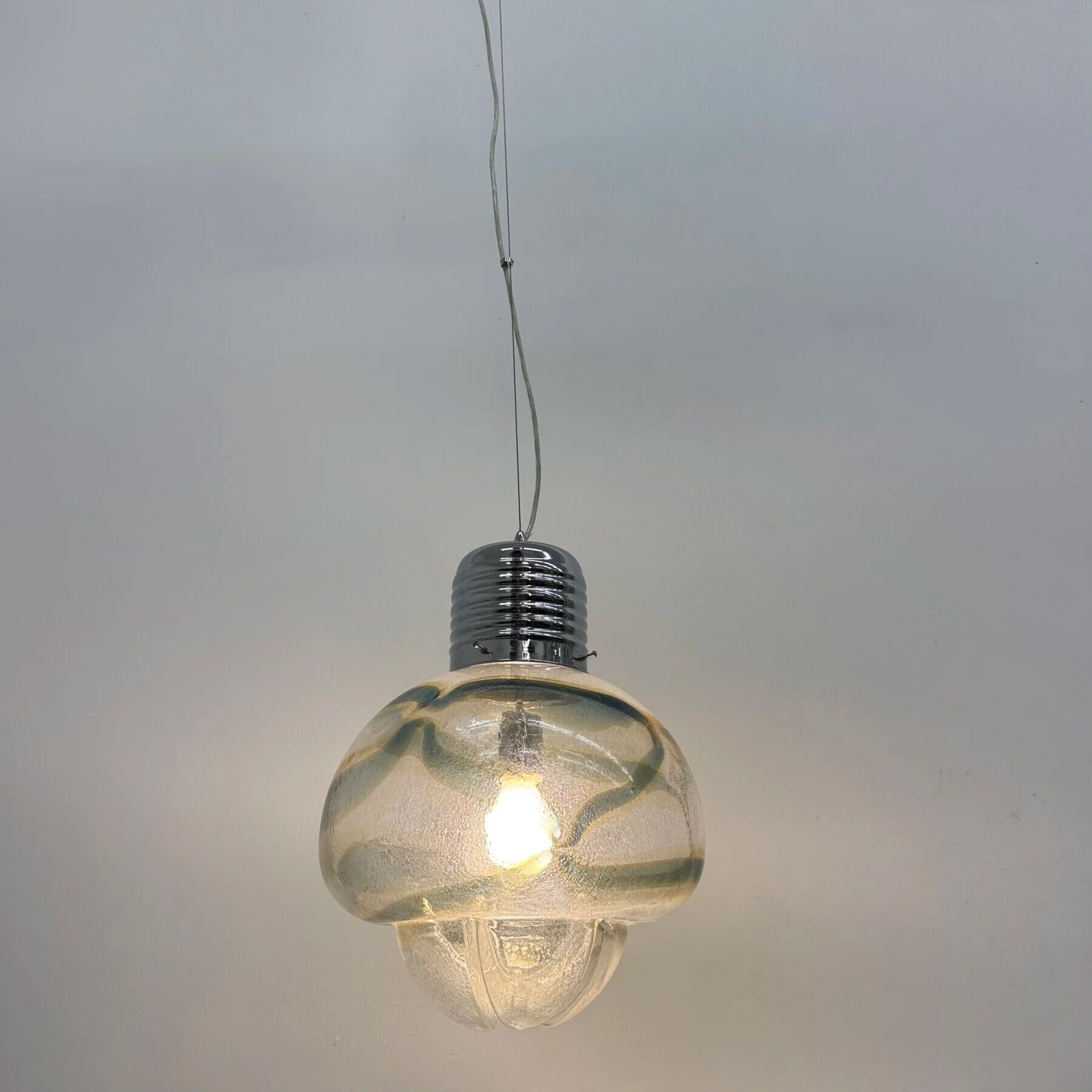 Suspension en verre Mazzega, années 1970, Italie