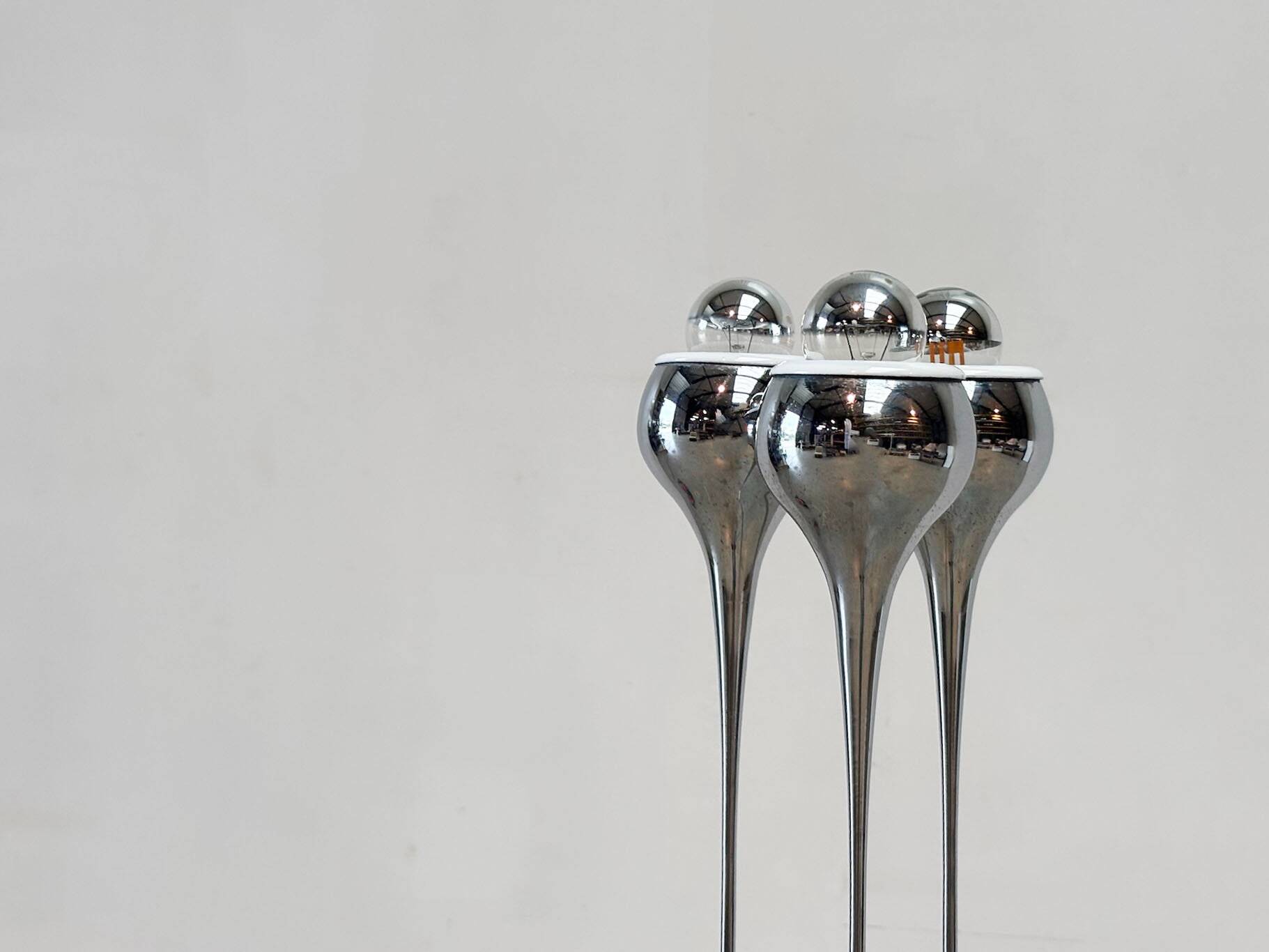 Chrome floor lamp attributed to Angelo Brotto