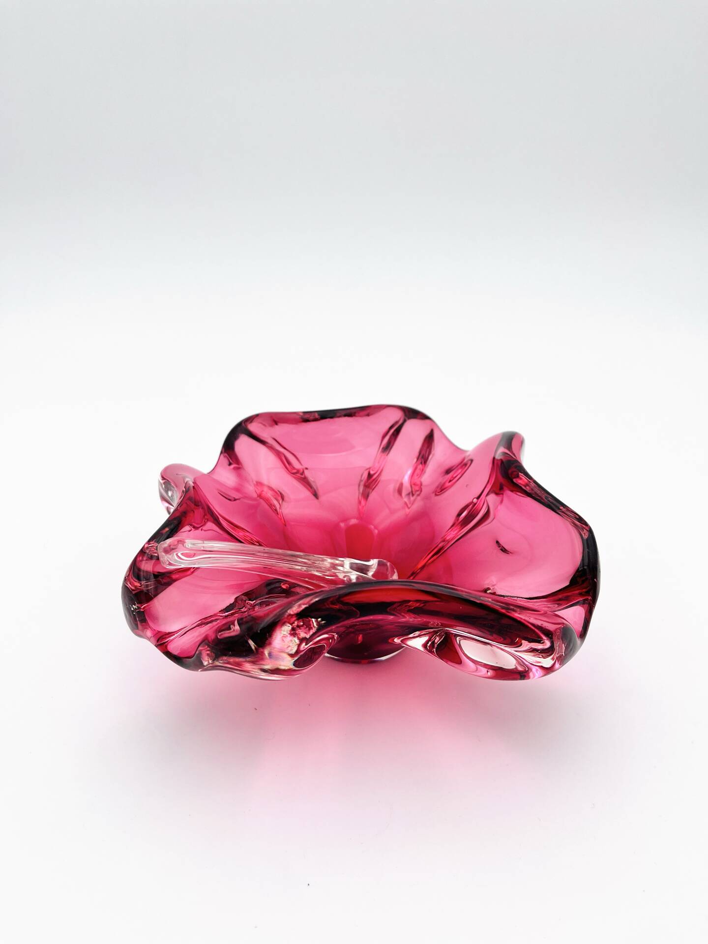 Murano Coupe Flavio Poli Sommerso Rubies & Original Pilon 17cm 1960