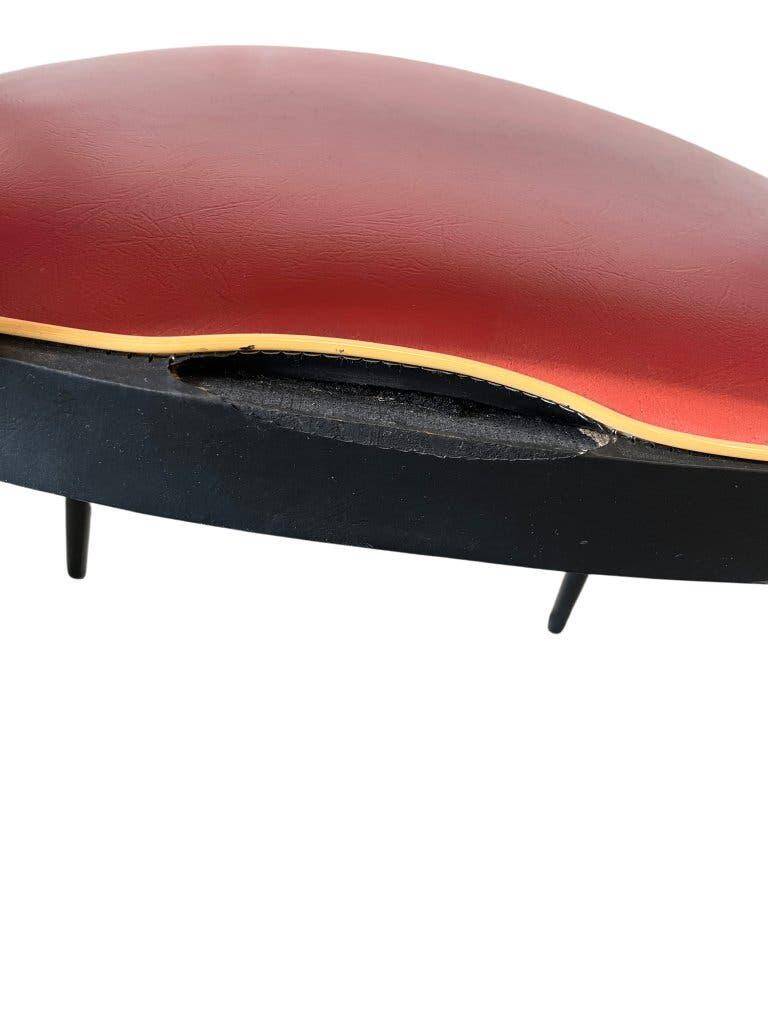 Vintage red rockabilly chair with armrest